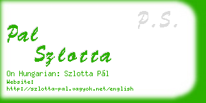 pal szlotta business card
